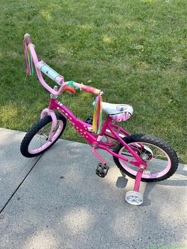 Minnie Mouse bicycle with training wheels - Image 1