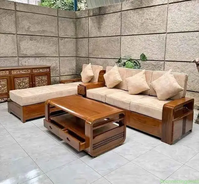 Kursi tamu minimalis moderen kayu jati - Image 1