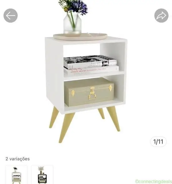 Mesa de Cabeceira Retrô Compacta