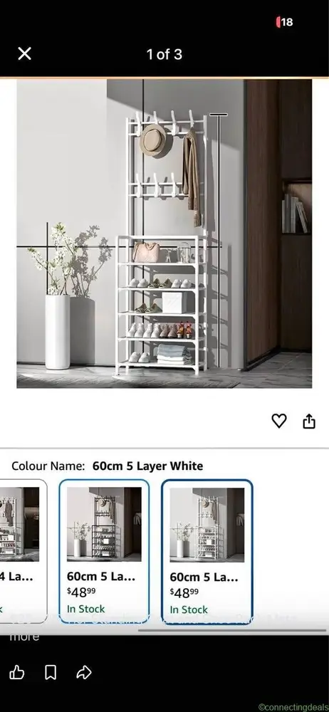 4/5 Tier Standing Coat and Shoe Rack Metal