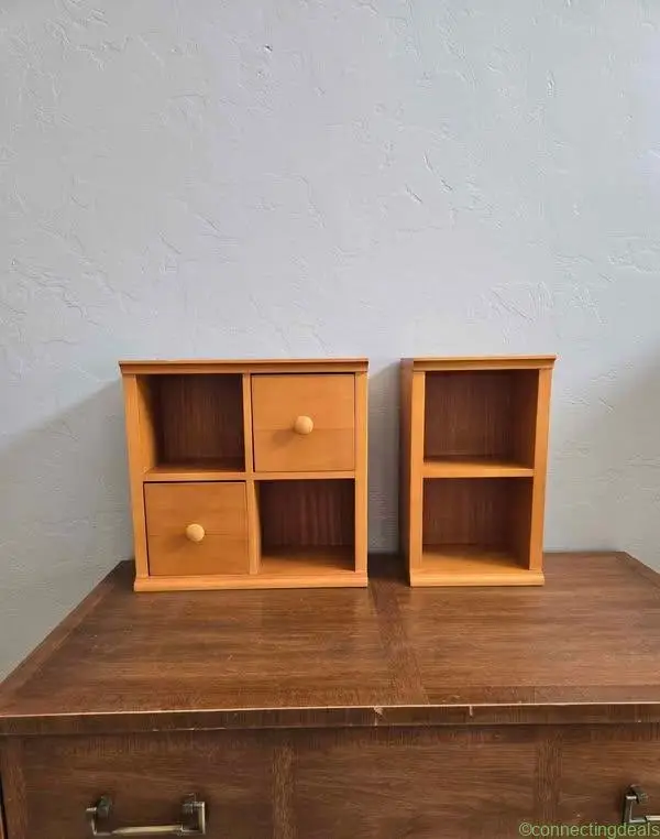 Wooden shelves