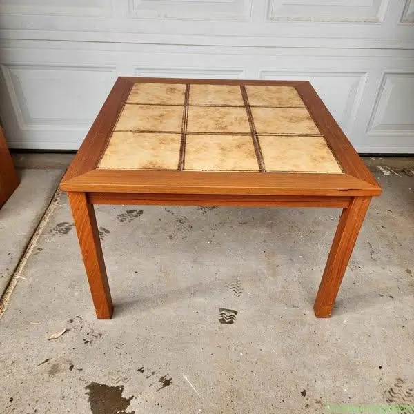 MCM Teak Coffee table w tile inlay