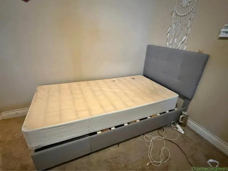 Twin Linen Upholstered Button Tufted Panel Bed