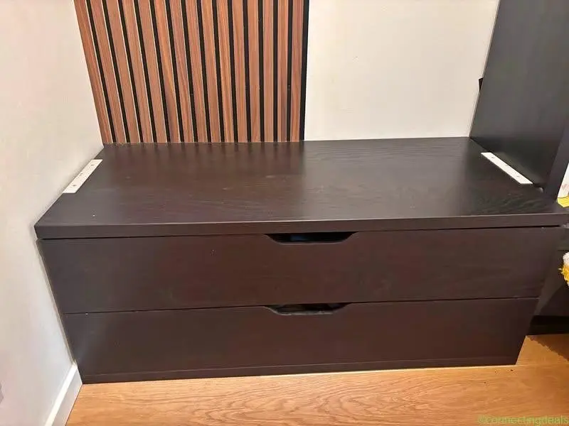 Dark Brown Storage Bench / Drawer Unit (110x50x45