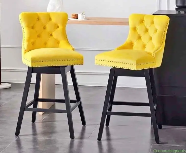 Yellow Velet Bar Stool Brand New (in box still)