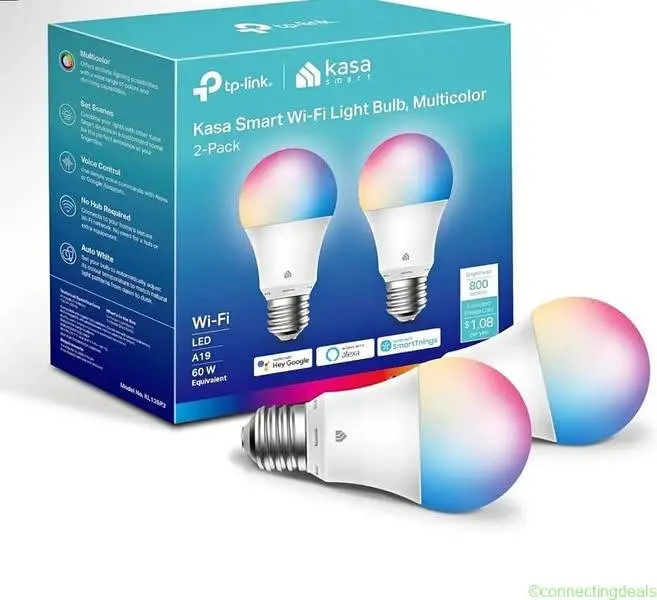 TP-Link Kasa Smart Wi-Fi Light Bulb, Multicolor