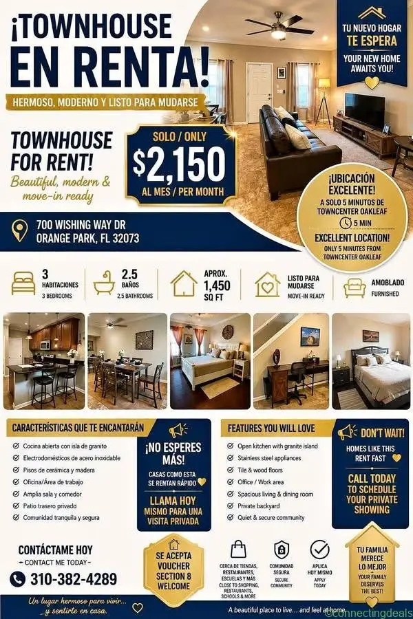 3 Beds 3 Baths - Townhouse