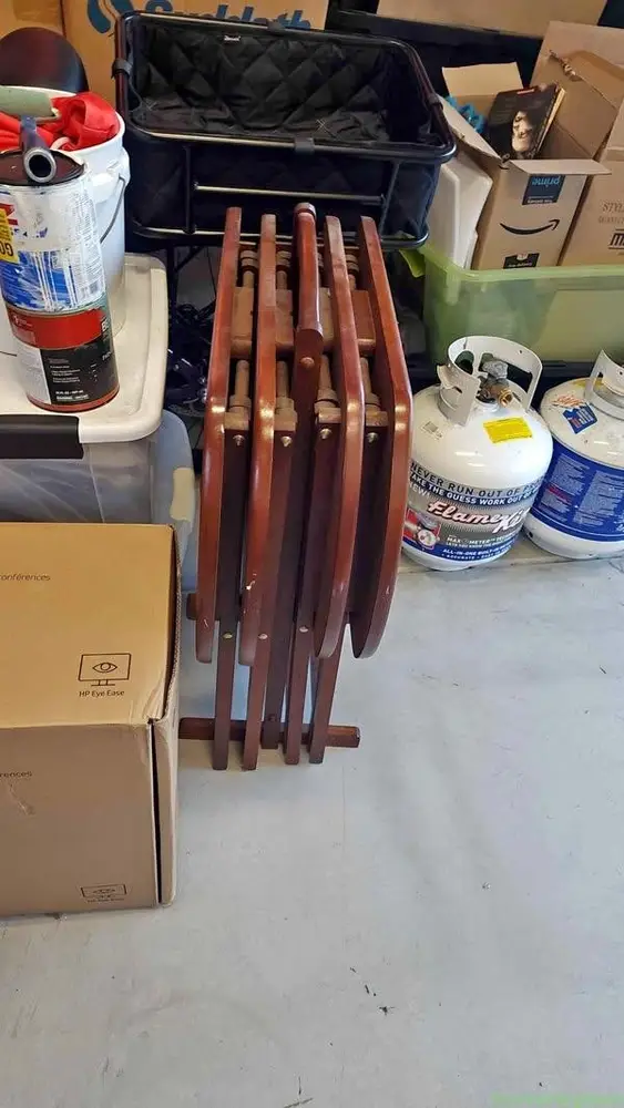 Set of 4 Wooden TV Tray Tables with Stand