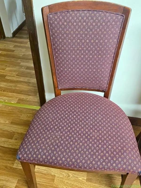 Set of Upholstered Wooden Dining Chairs
