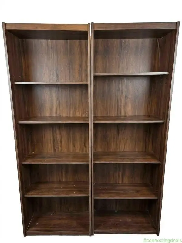 Dark Brown bookcases with adjustable shelving