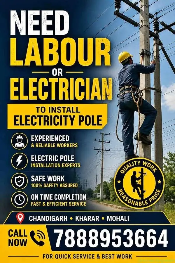 Need Labour for Installation of electrical pole