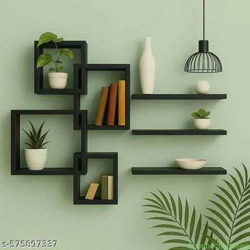 Wooden wall shelf