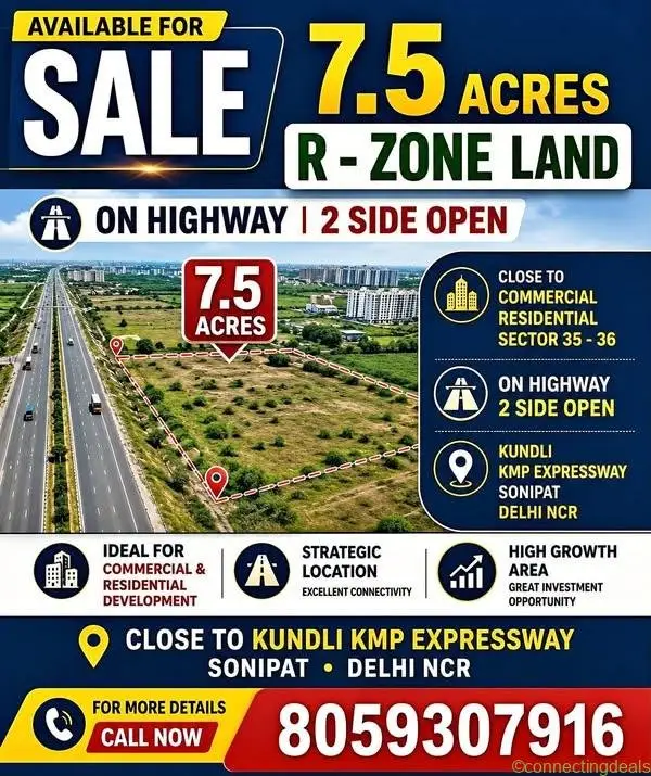 7.5 ACRES R-ZONE LAND FOR SALE - Image 1