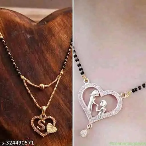 Alloy Alphabet Mangalsutra With Free Gift(BUY 1 - Image 1
