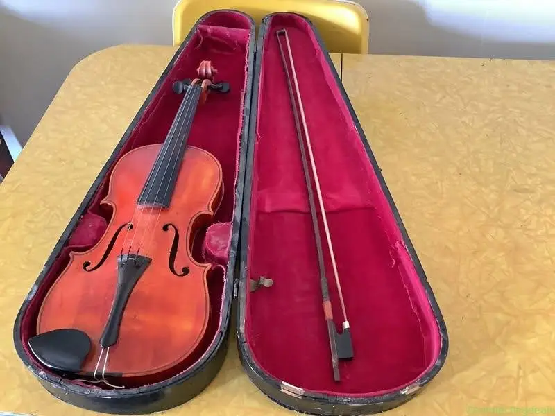 Antique Violin With Case and Bow