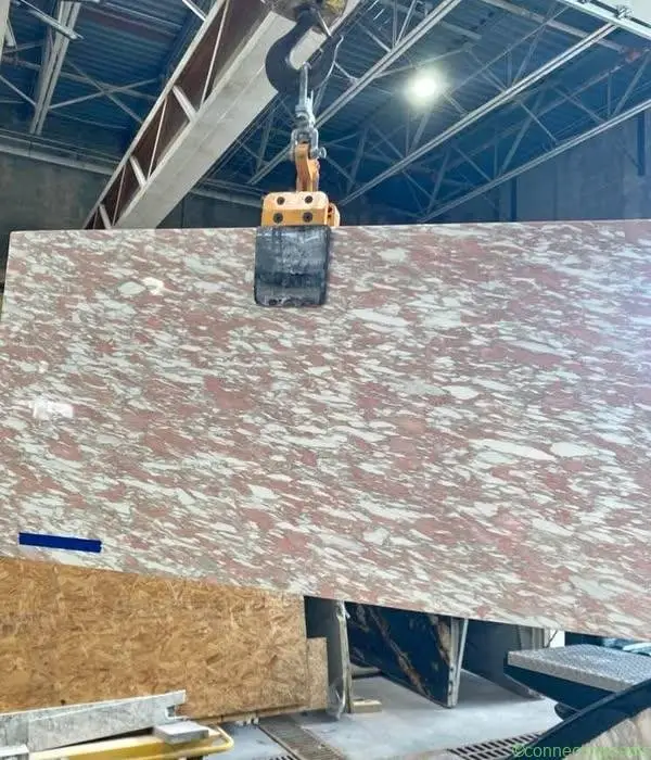 1970's Vintage Rose Marble & Chrome Dining Table