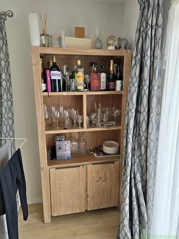 Rustic wooden display cabinet
