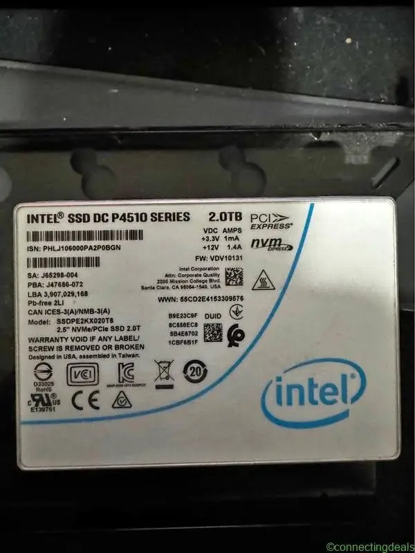 Intel SSD DC P4510 Series 2.0TB NVMe PCIe SSD