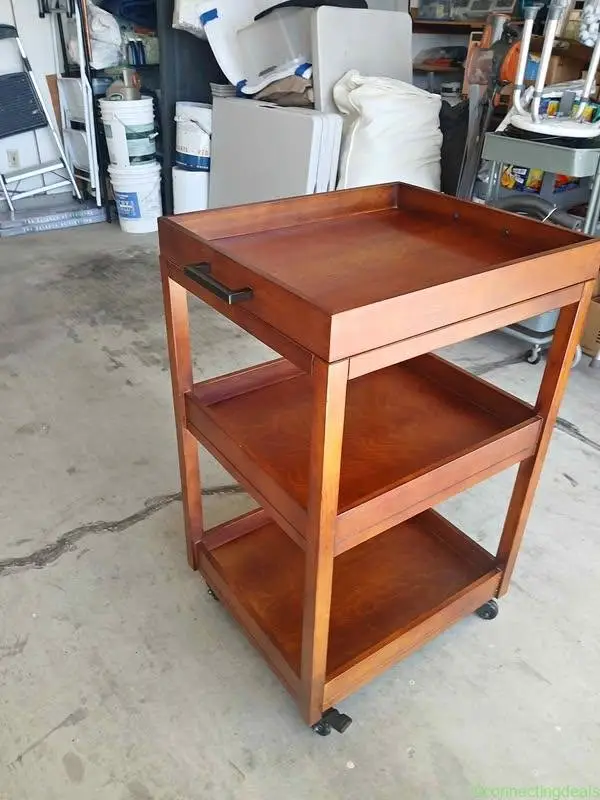 Solid Wood Bar Cart - Image 1