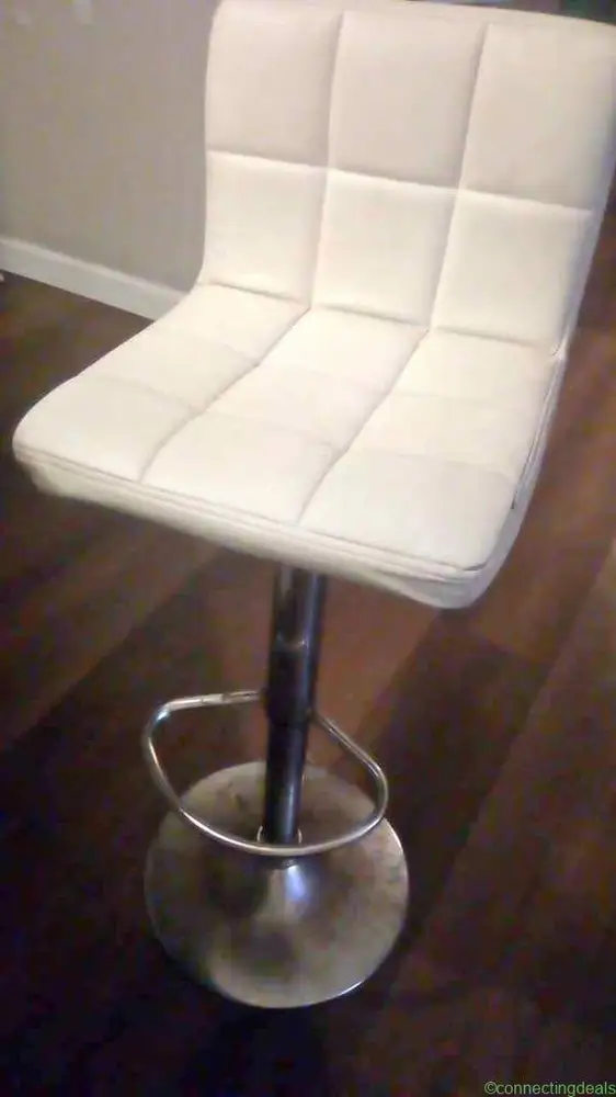 White Faux Leather Swivel Bar Stool