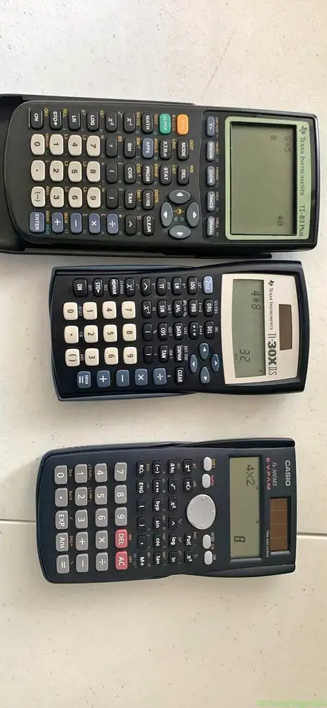 Texas Instruments TI-83 Plus, TI-30XII S, and