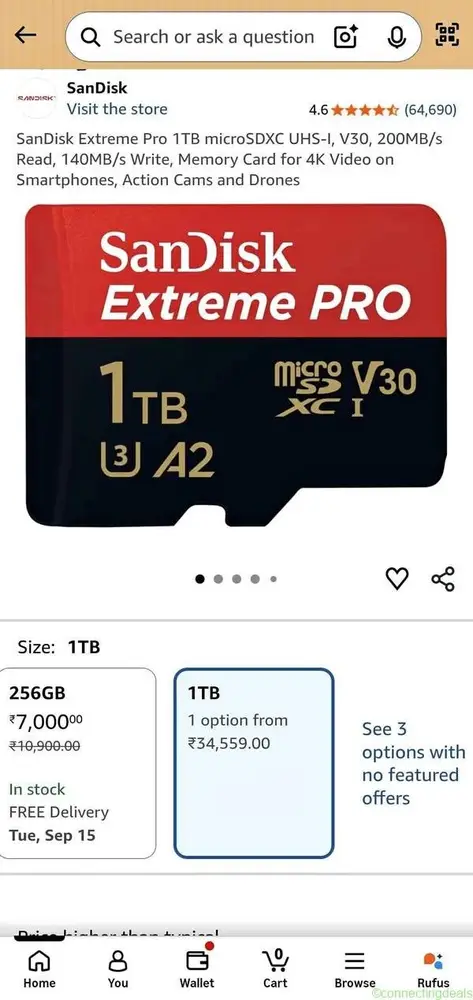 SanDisk Extreme Pro 1TB microSDXC UHS-I, V30