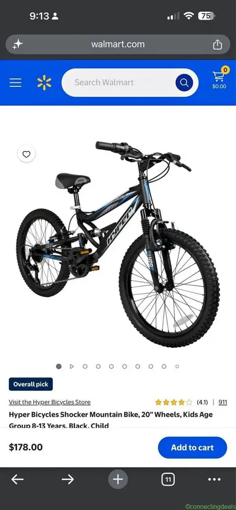 Hyper Bicycles Shocker Mountain Bike, 20" Wheels - Image 1