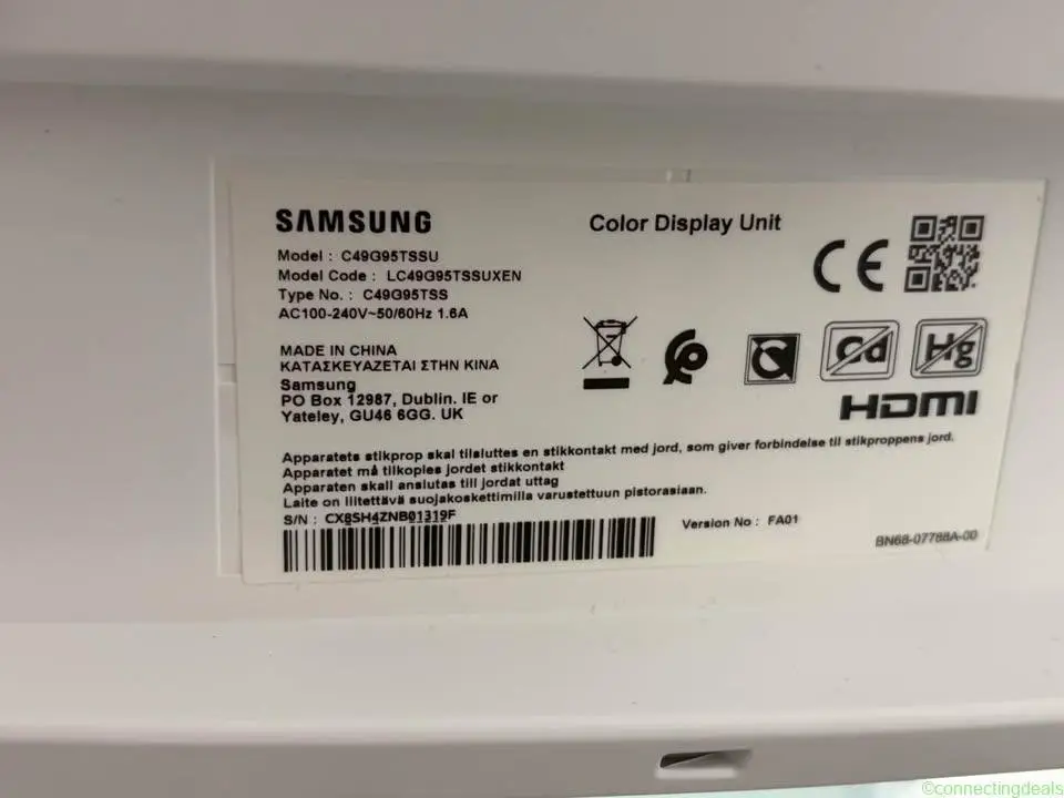 Broken Samsung G9 Odyssey 49” curved monitor