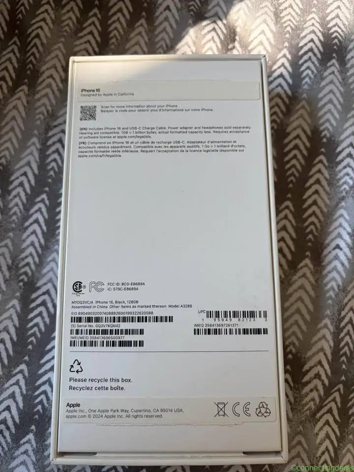 Apple iPhone 16 128GB Black
