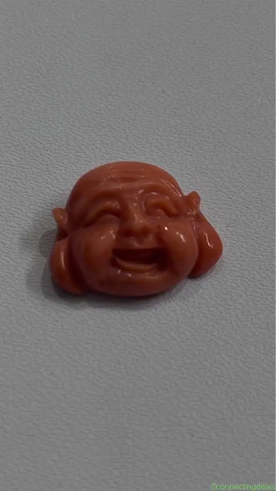 Japanese Munga Red Coral Carved Face & Mask