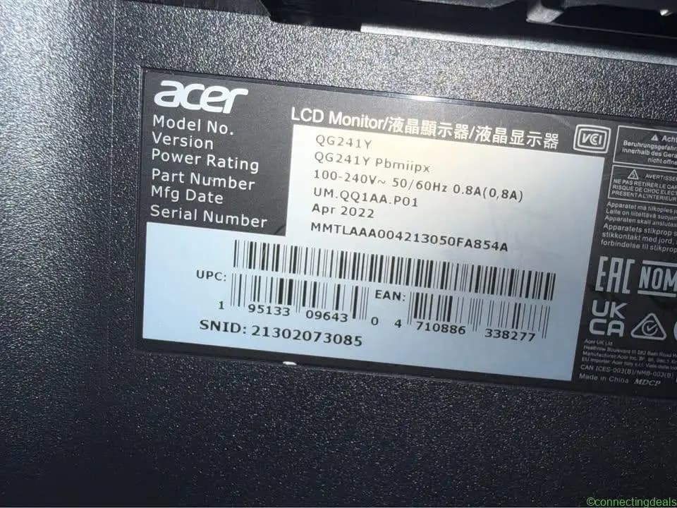 Acer QG241Y LCD Monitor