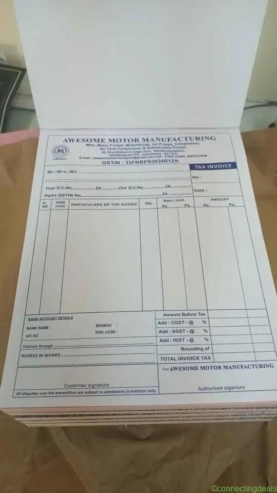 All size Bill book available invoice, DC, ledure,