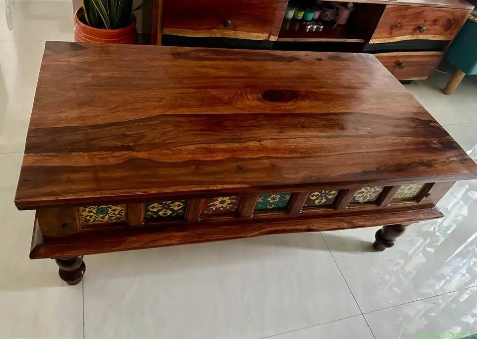 Handcrafted solid wood coffee table