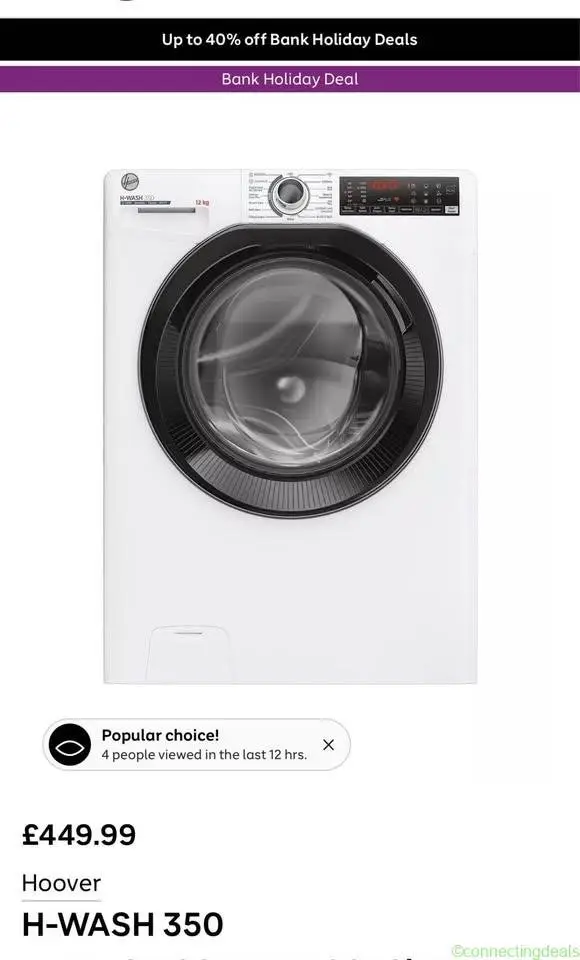 Matching Hoover Wash 11KG & Dry 9KG 350