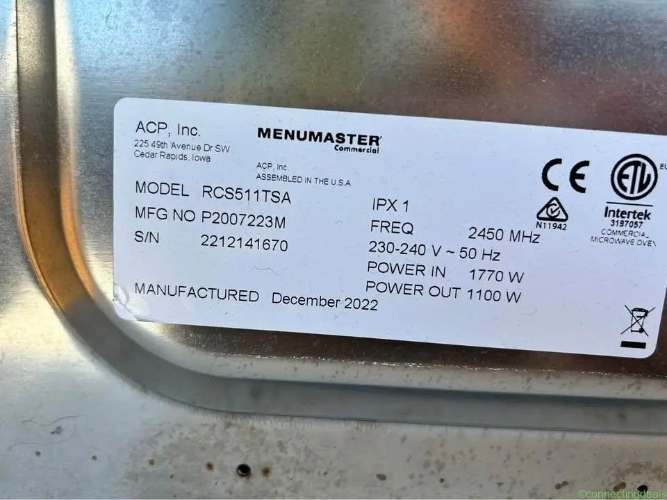 Menumaster microwave - Image 1