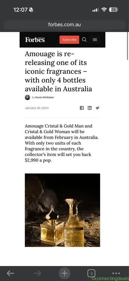 Amouage cristal & gold (vintage extremely rare)