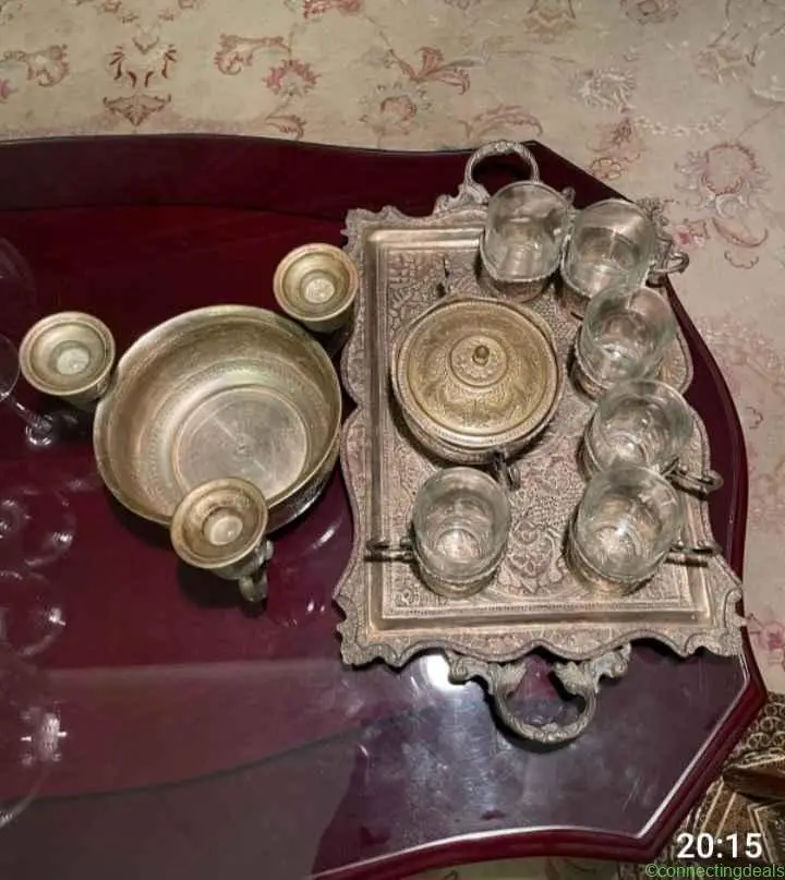 Antique Handmade Genuine copper set with candle - Image 1