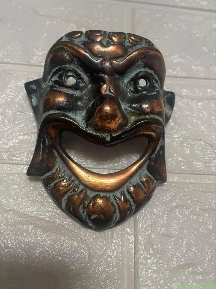 masque en bronze vintage années 1970 - Image 1