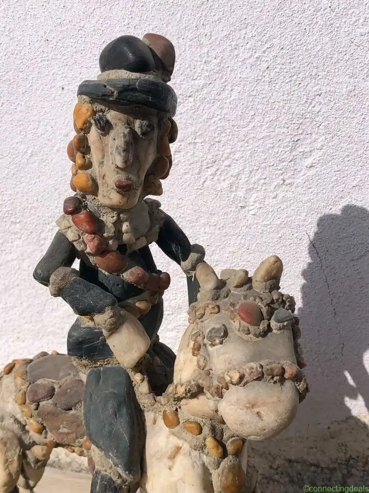 Vintage Folk Art Sculpture Horse and Rider - - Image 1