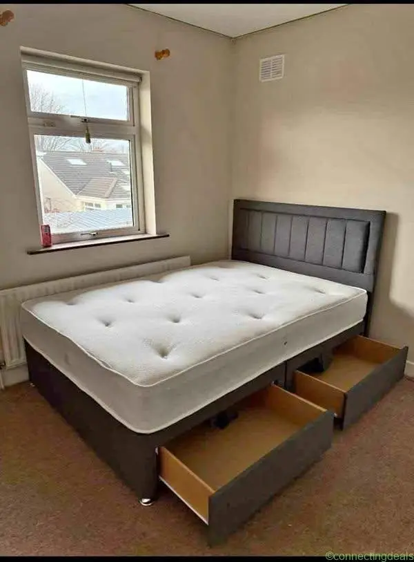 Double Size Divan Bed With Storage Drawers