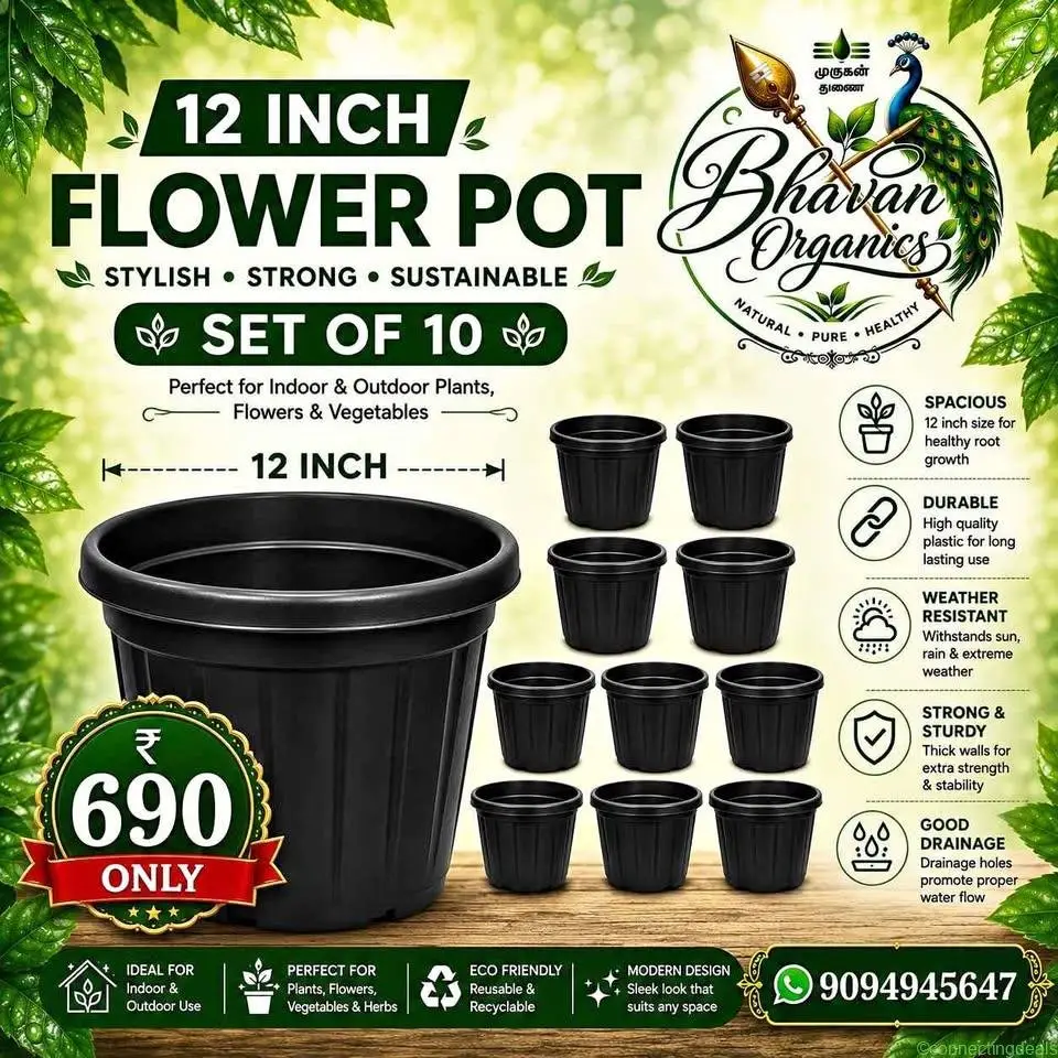 12 Inch Flower Pot – Set of 10 🌿 - Image 1
