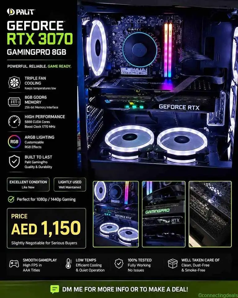 Palit GeForce RTX 3070 GamingPro 8GB – Excellent