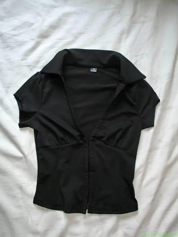 Black Fitted Short Sleeve Polo Shirt