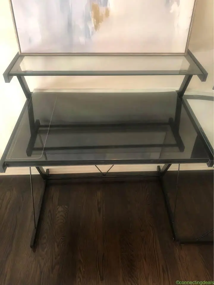 JYSK EVAN Glass Corner Desk – Like New – 59” × 59”