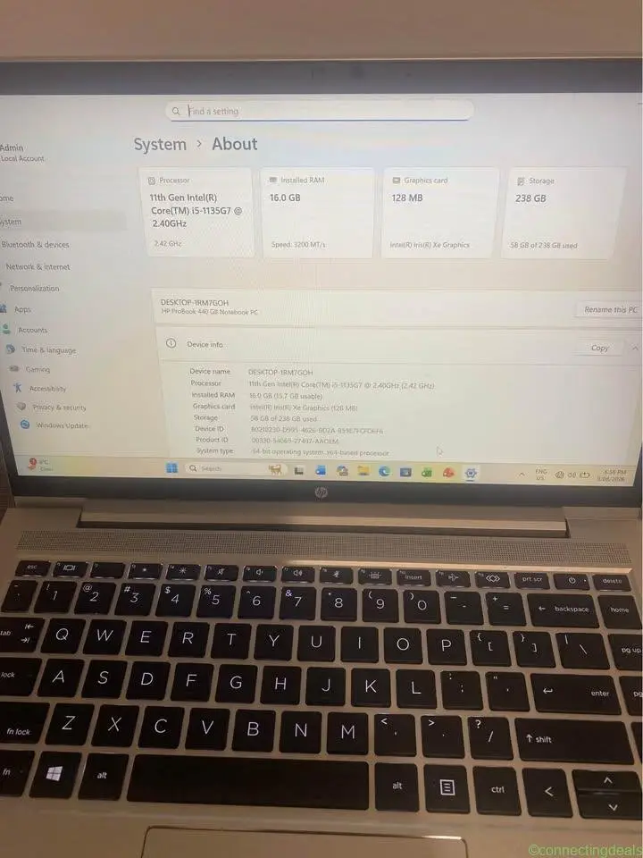 HP ProBook 440 G8 i5 11th Gen 16GB RAM 256 SSD