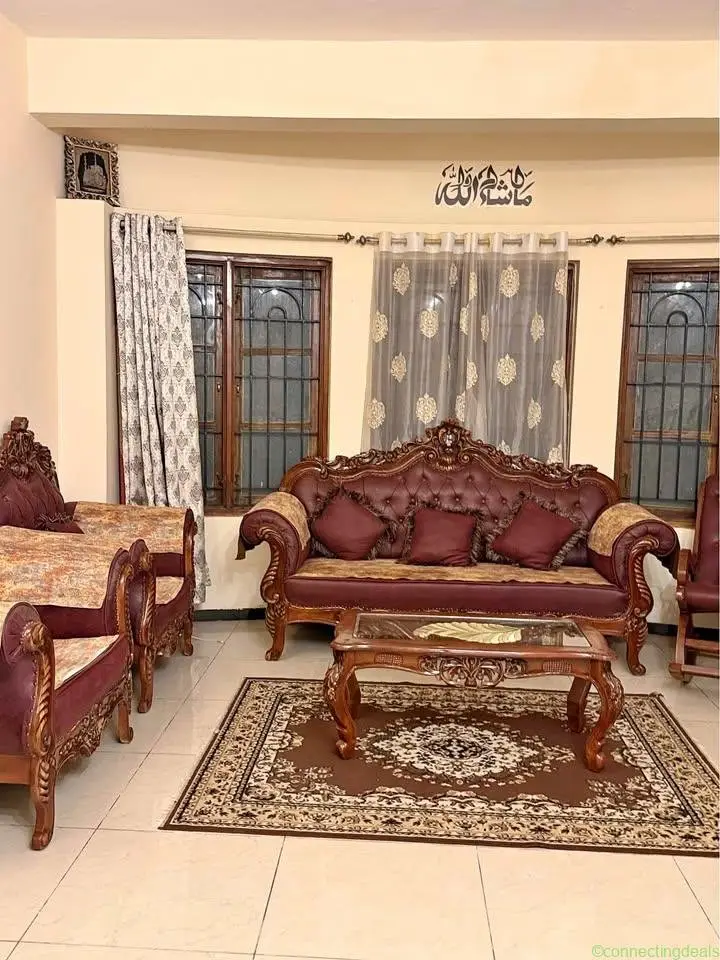 Royal Teak Wood Sofa Set + Rocking Chair + Center