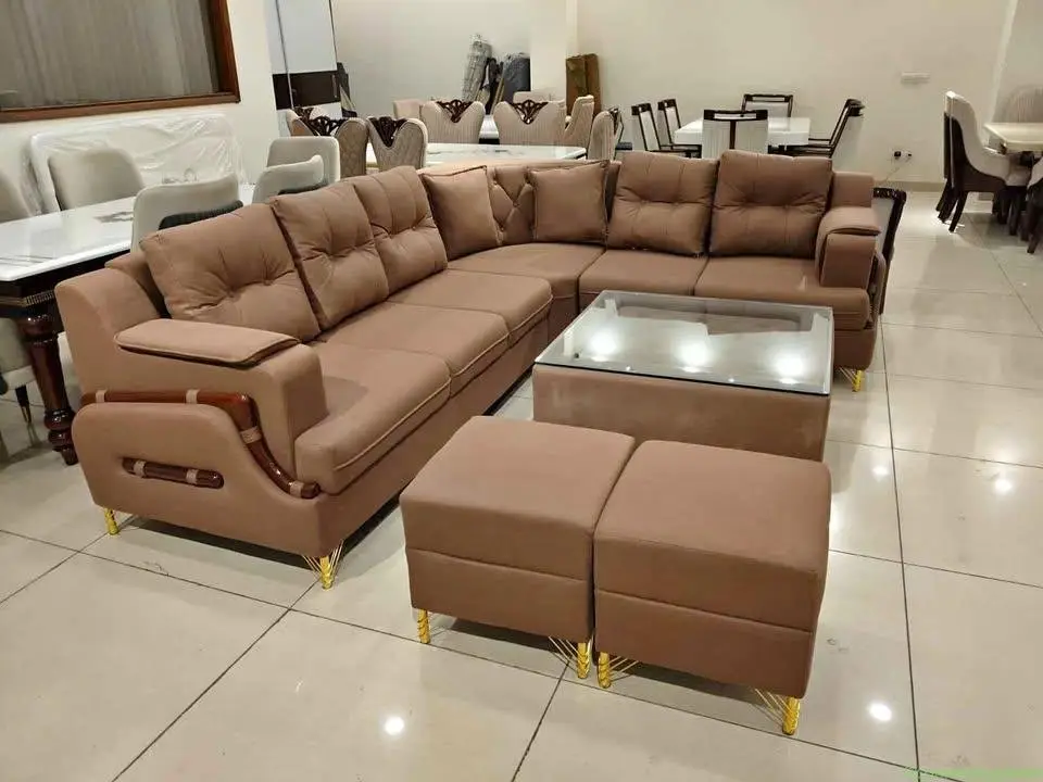 Premium L-Shape Sofa Set with Center Table &