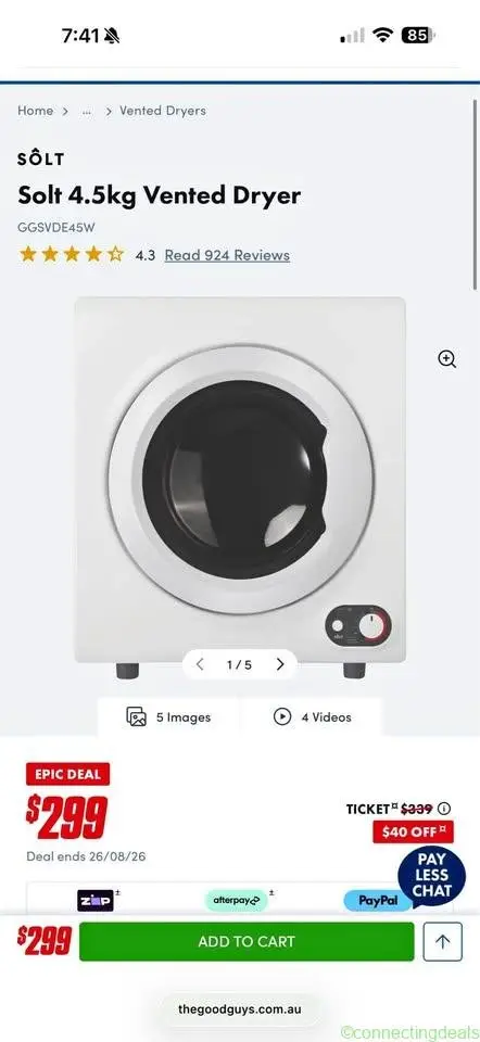 SOLT 4.5kg Vented Dryer