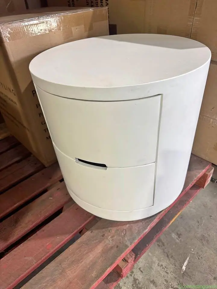 Bedside table with soft touch closing draws
