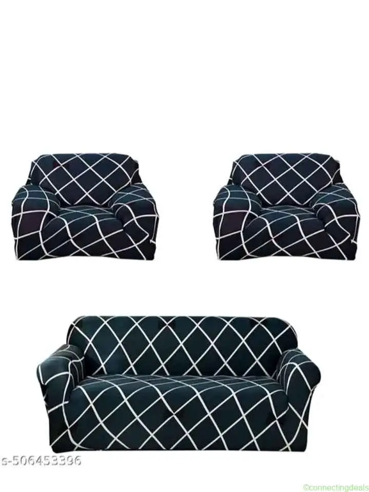 Geometric Grid Sofa Cover Set